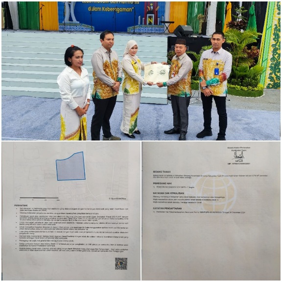 Kajari Kab. Tapin Serahkan Sertifikat Aset Daerah Senilai Rp. 16,5 M, di Hari Ulang Tahun Kab. Tapin ke 59