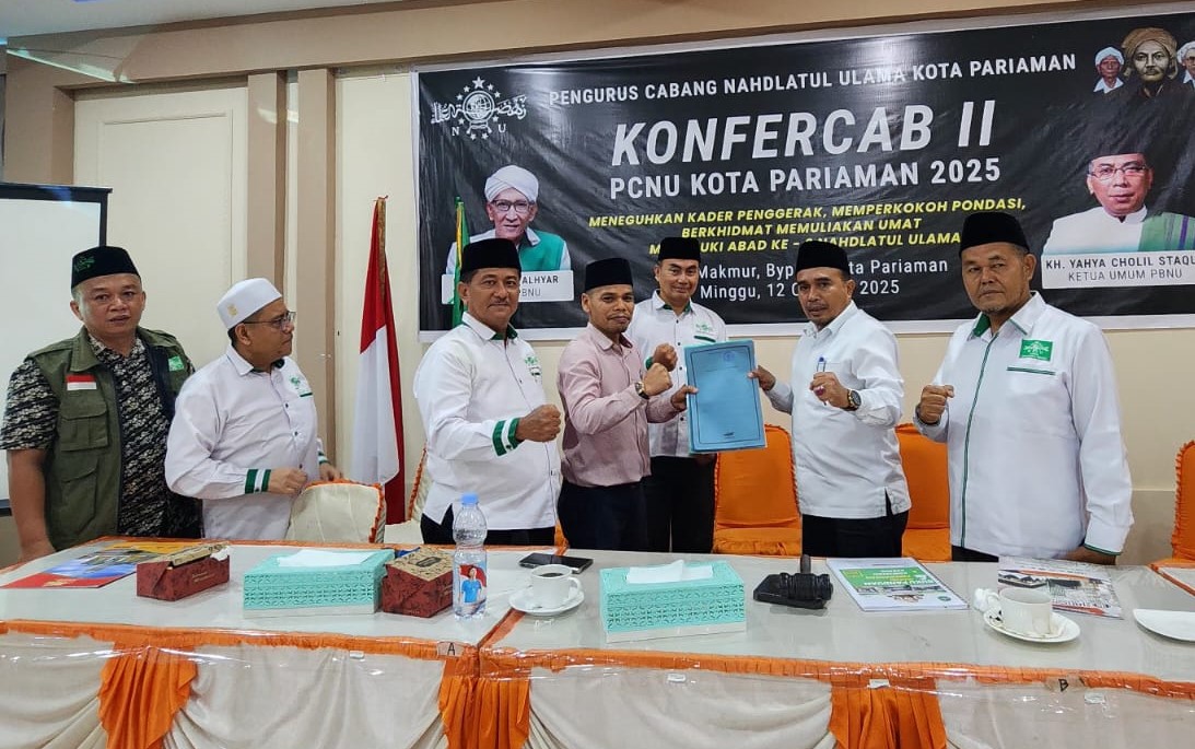 Konfercab NU Pariaman: M.Nur Tuanku Bagindo Rais, Junaidi Arif  Tuanku Sidi Ketua  PCNU Kota Pariaman 2025-2030