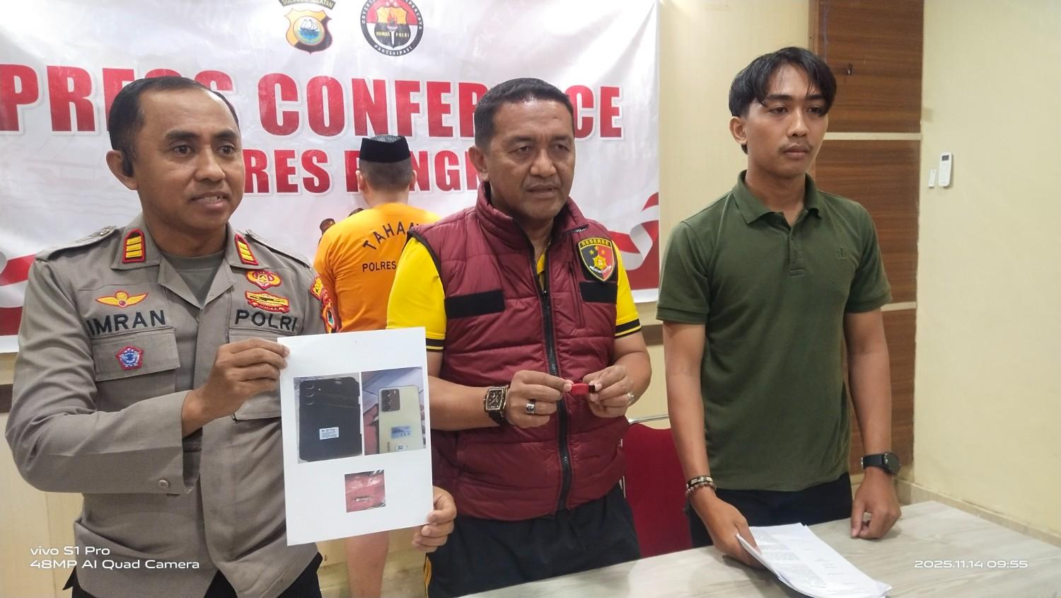 Polres Pangkep Gelar Press Conference Pengungkapan Dugaan Penyebaran Konten Melanggar Kesusilaan