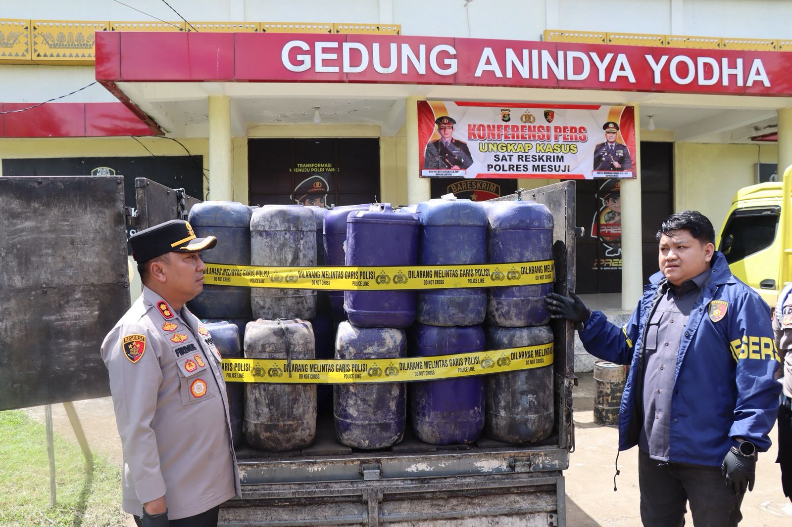 Press Release : Sat Reskrim Polres Mesuji Berhasil Ungkap Kasus Tindak Pidana Penyalahgunaan BBM Bersubsidi Jenis Solar