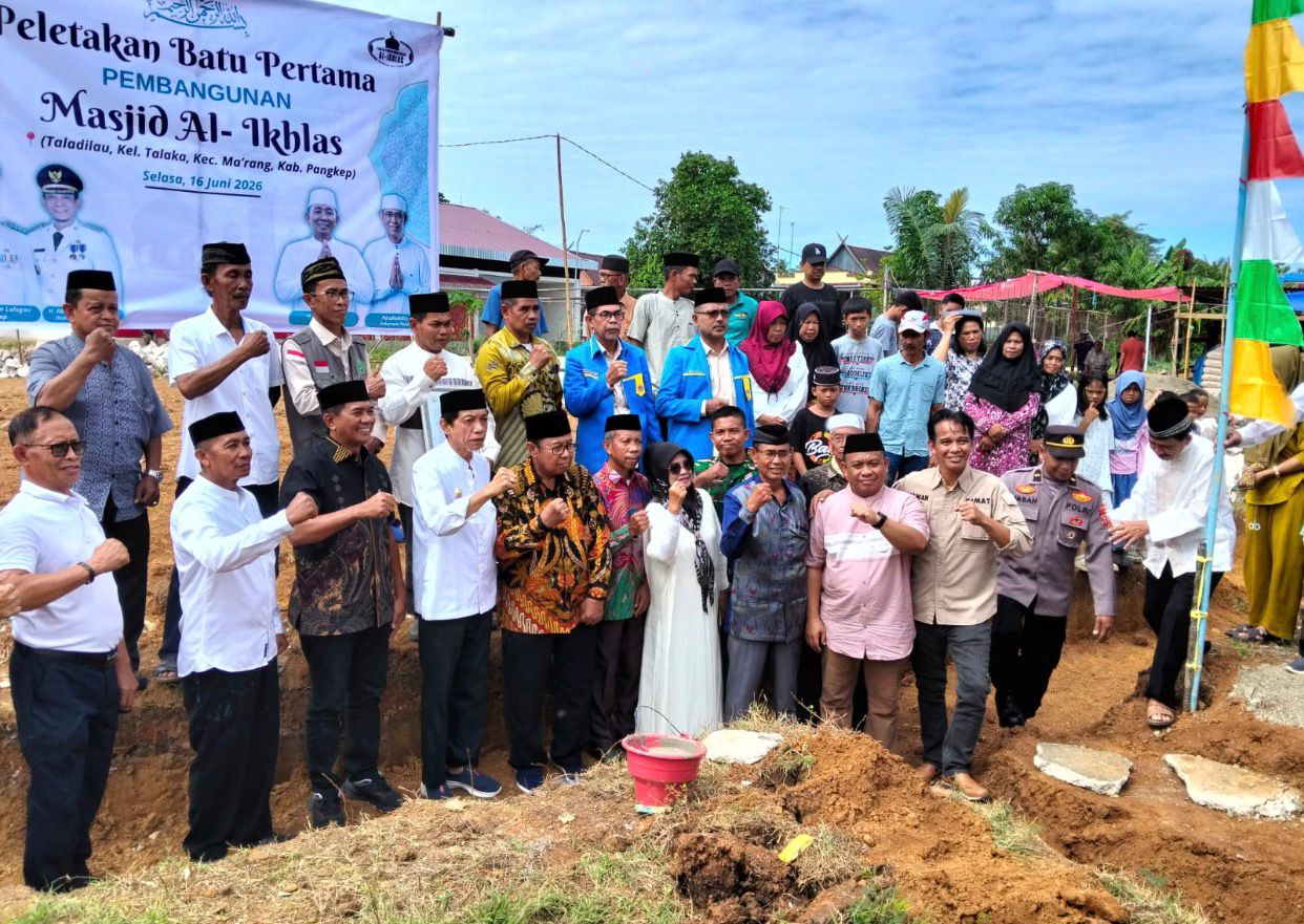 Wakapolsek Ma’rang Hadiri Peletakan Batu Pertama Pembangunan Masjid Al-Ikhlas di Talaka