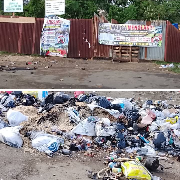 Depo Sampah Terhenti Warga Pasang Sepanduk Penolakan