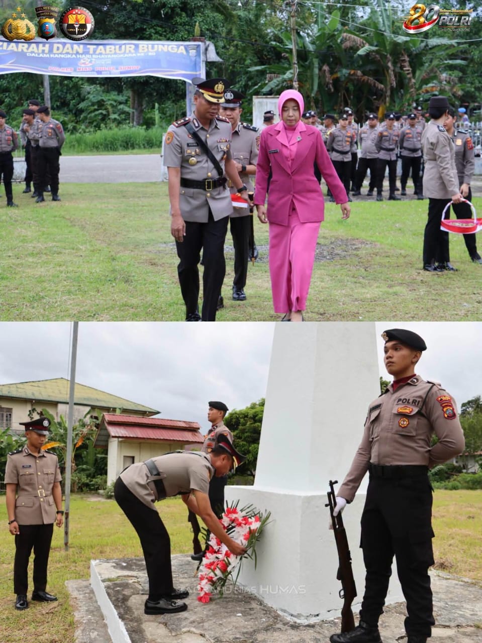 KAPOLRES NIAS PIMPIN UPACARA ZIARAH ROMBONGAN DALAM RANGKA HARI BHAYANGKARA KE-80 TAHUN 2026