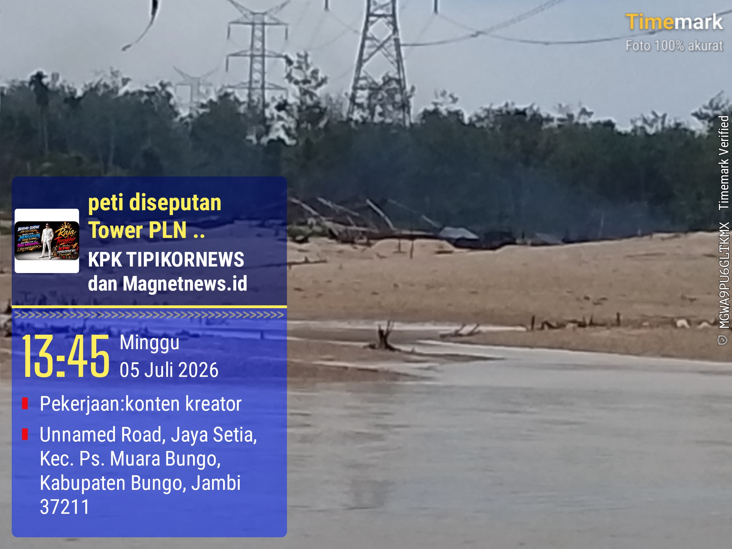 PETI di Dekat Tower Listrik PLN Bungo Tuai Kekhawatiran Warga