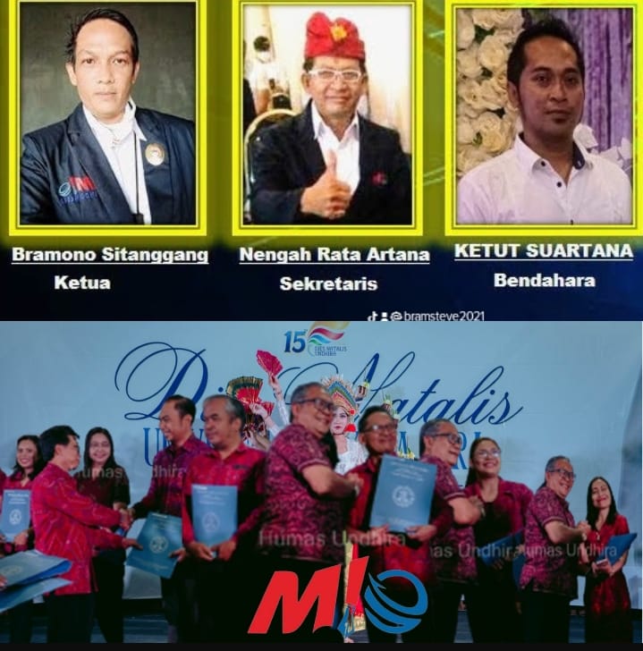 Ketua MIO Bali Apresiasi Sekretaris MIO Bali I Nengah Rata Artana   Setelah Menerima Rekognisi Dosen di Dies Natalis ke-15 Universitas Dhyana Pura   (UNDHIRA-BALI).