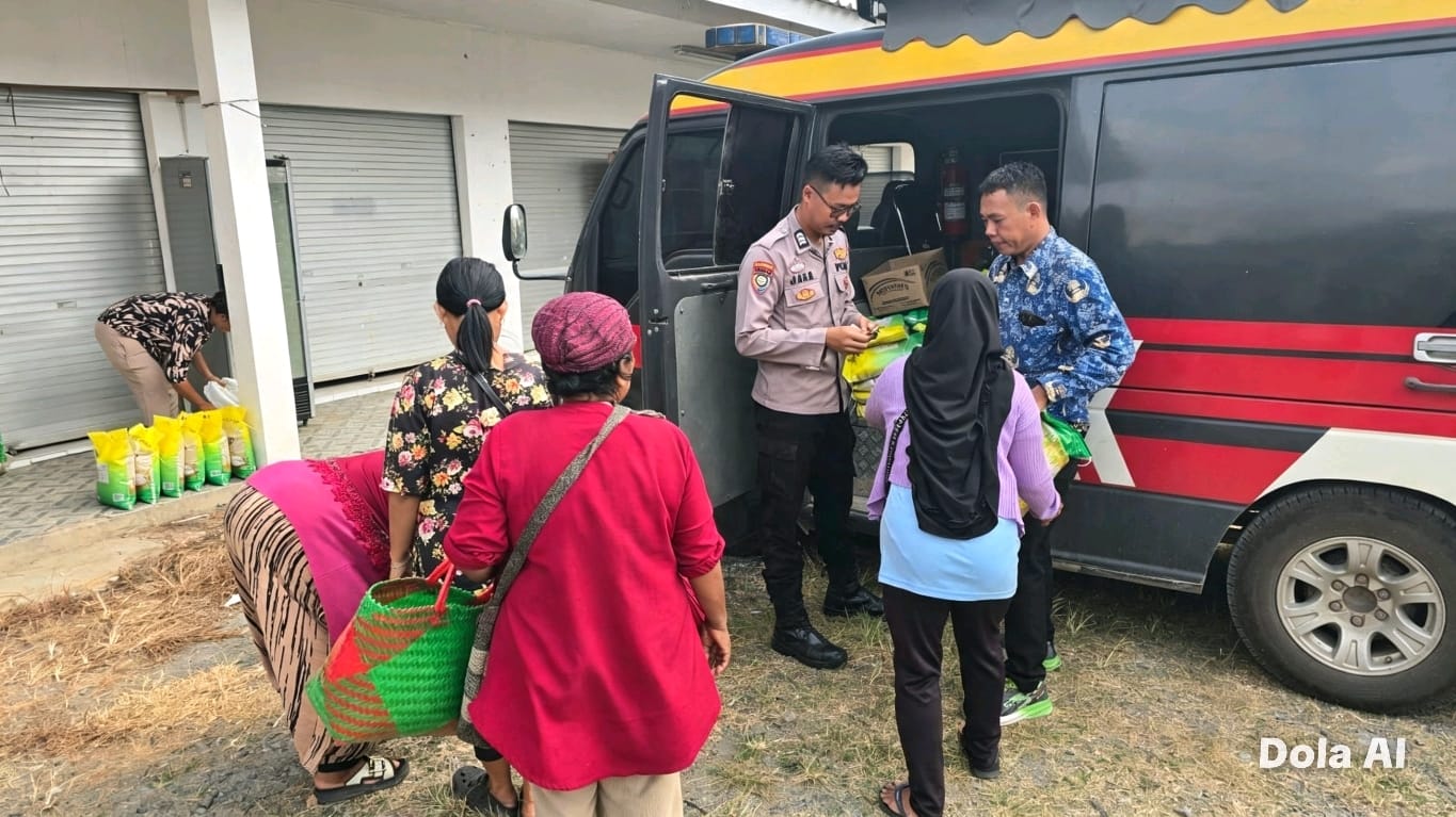 Sat Binmas Polres Mesuji, melakukan kolaborasi dalam penyediaan dan penyaluran beras murah SPHP