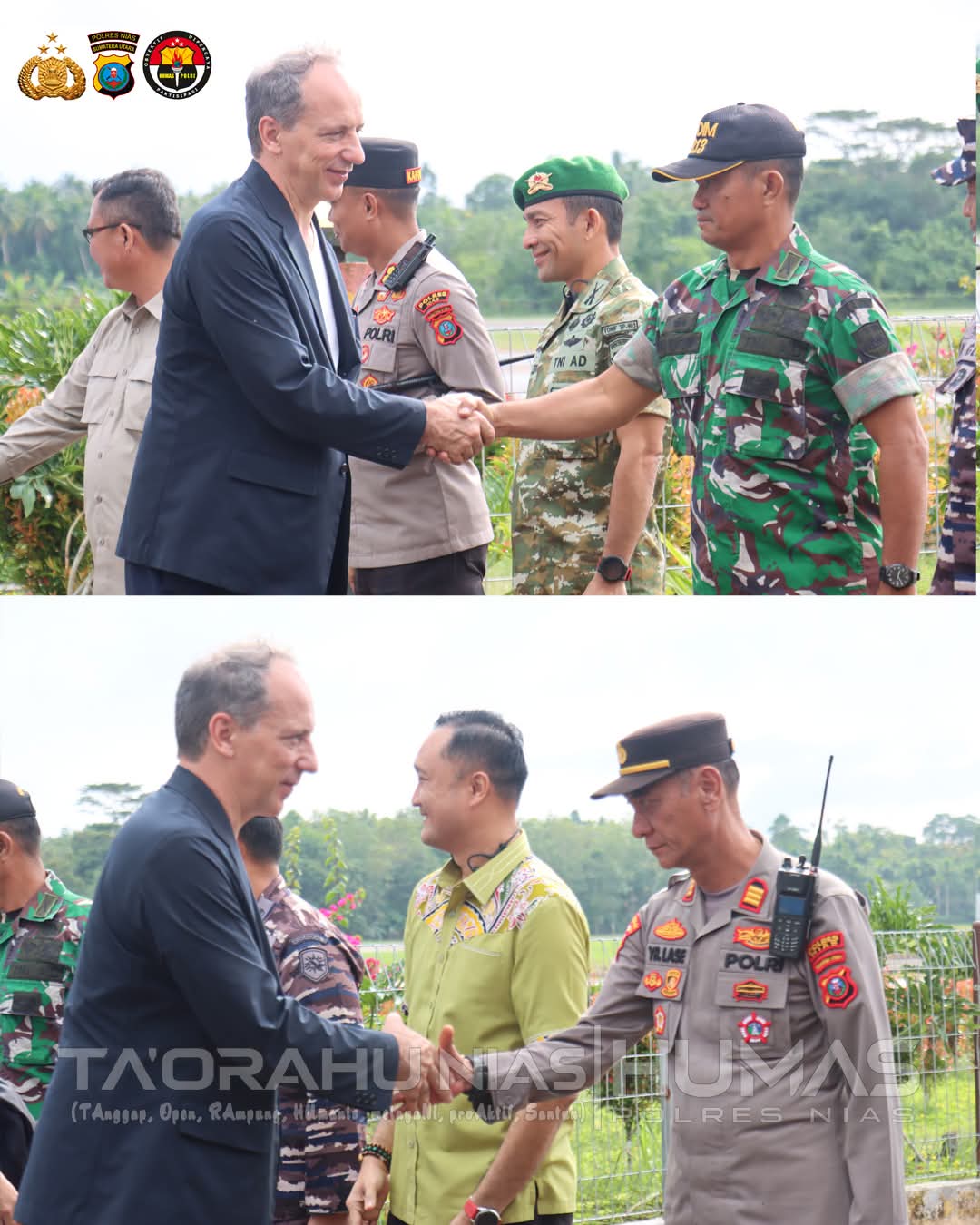 POLRES NIAS AMANKAN DAN SAMBUT KEDATANGAN DUTA BESAR PERANCIS UNTUK INDONESIA DAN TIMOR LESTE