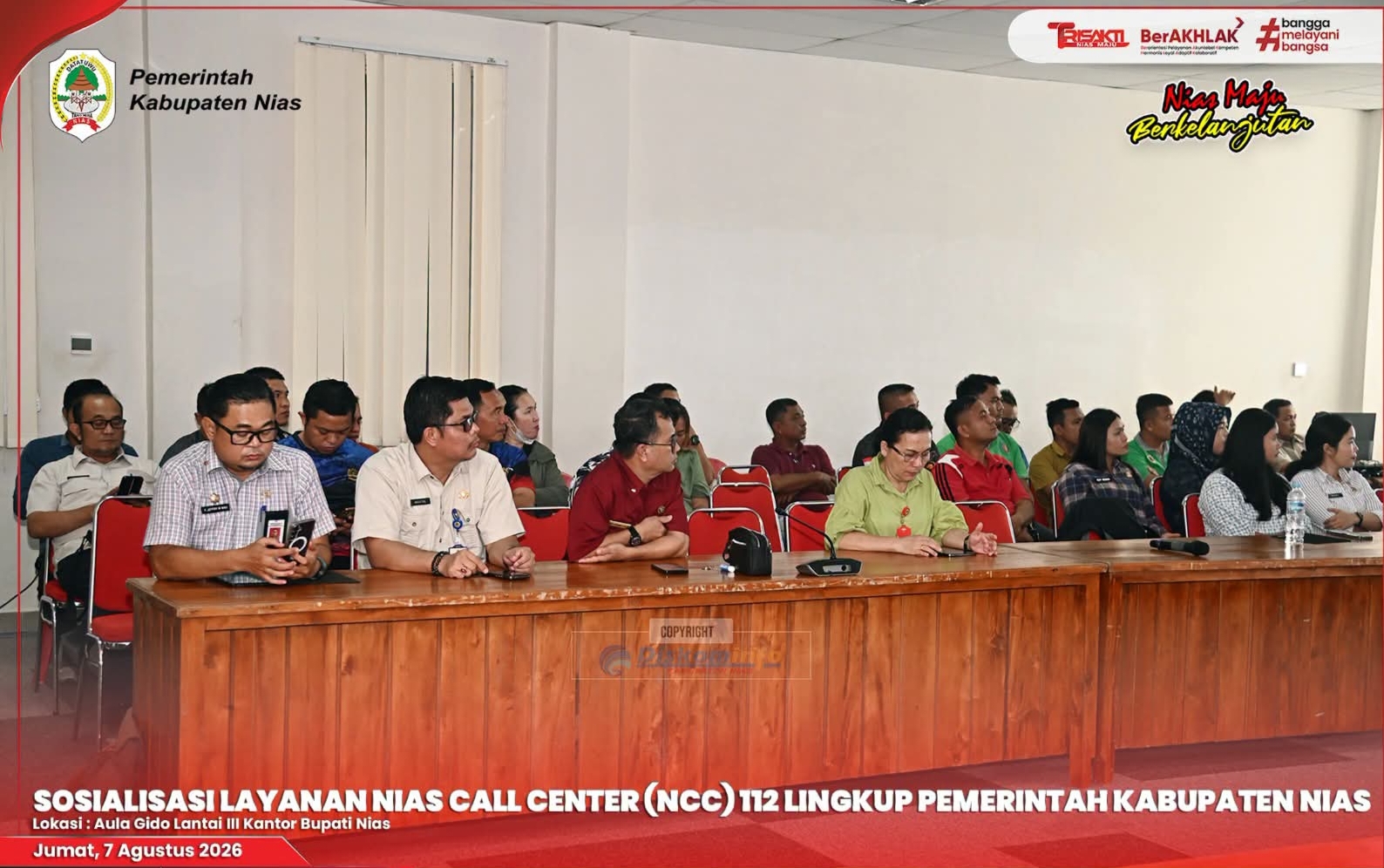 SOSIALISASI LAYANAN NIAS CALL CENTER (NCC) 112 LINGKUP PEMERINTAH KABUPATEN NIAS.