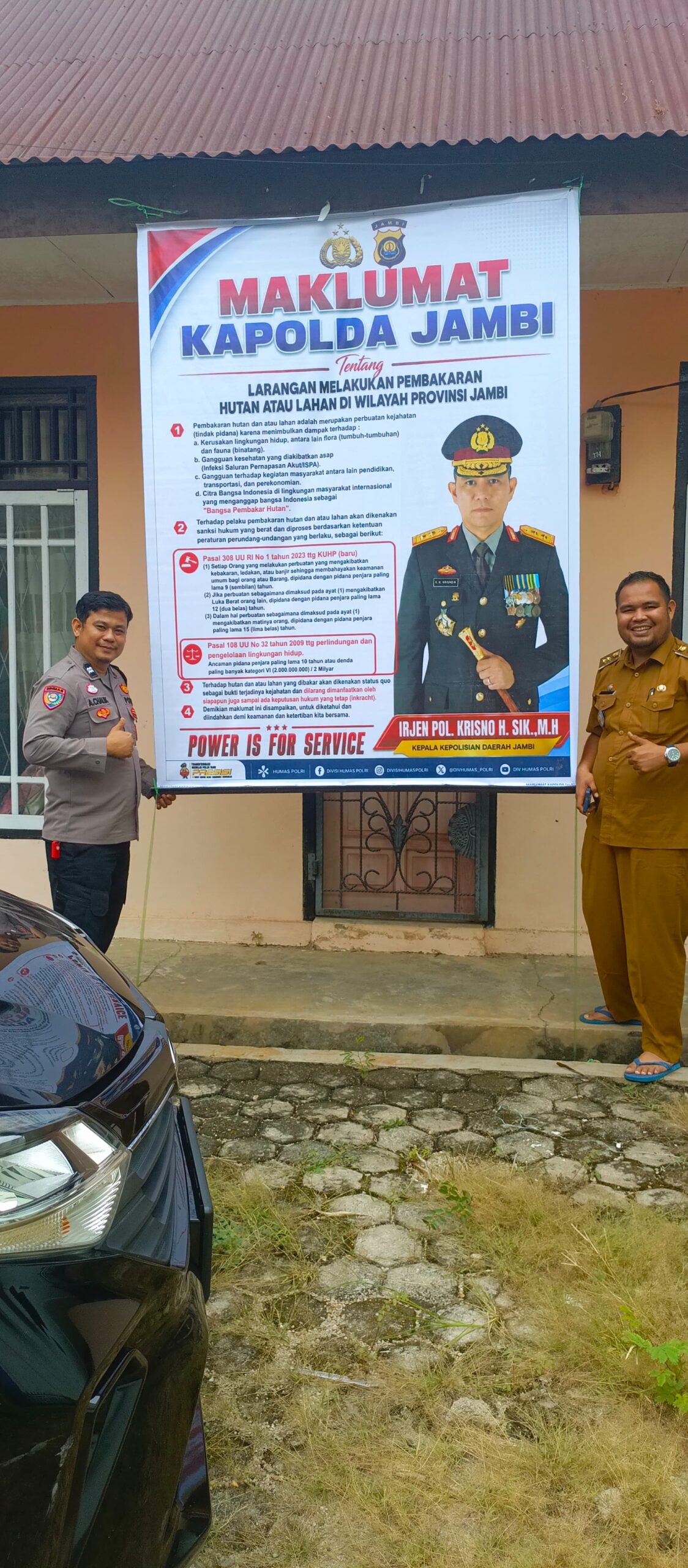 Aiptu Abdul Chalik giat memberikan himbauan Karhutla