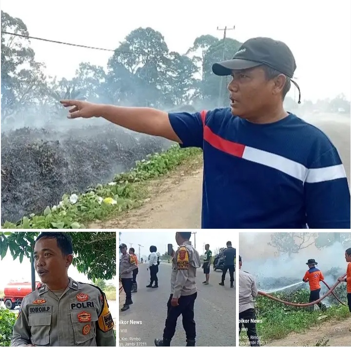 Kebakaran Lahan di Jalan Sungai Buluh Rimbo Tengah Berhasil Dipadamkan, Warga Diimbau Waspada Saat Musim Kemarau