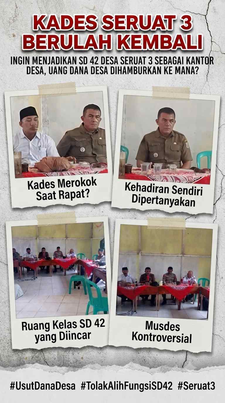 Protes Keras Warga Seruat Tiga: Tolak Pemindahan Kantor Desa ke Gedung SD dan Desak Transparansi Anggaran