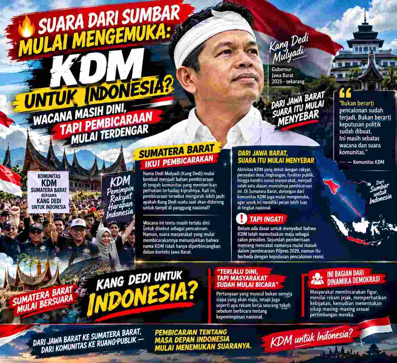 SUARA DARI SUMBAR MULAI MENGEMUKA: KDM UNTUK INDONESIA? WACANA MASIH DINI, TAPI PEMBICARAAN MULAI TERDENGAR