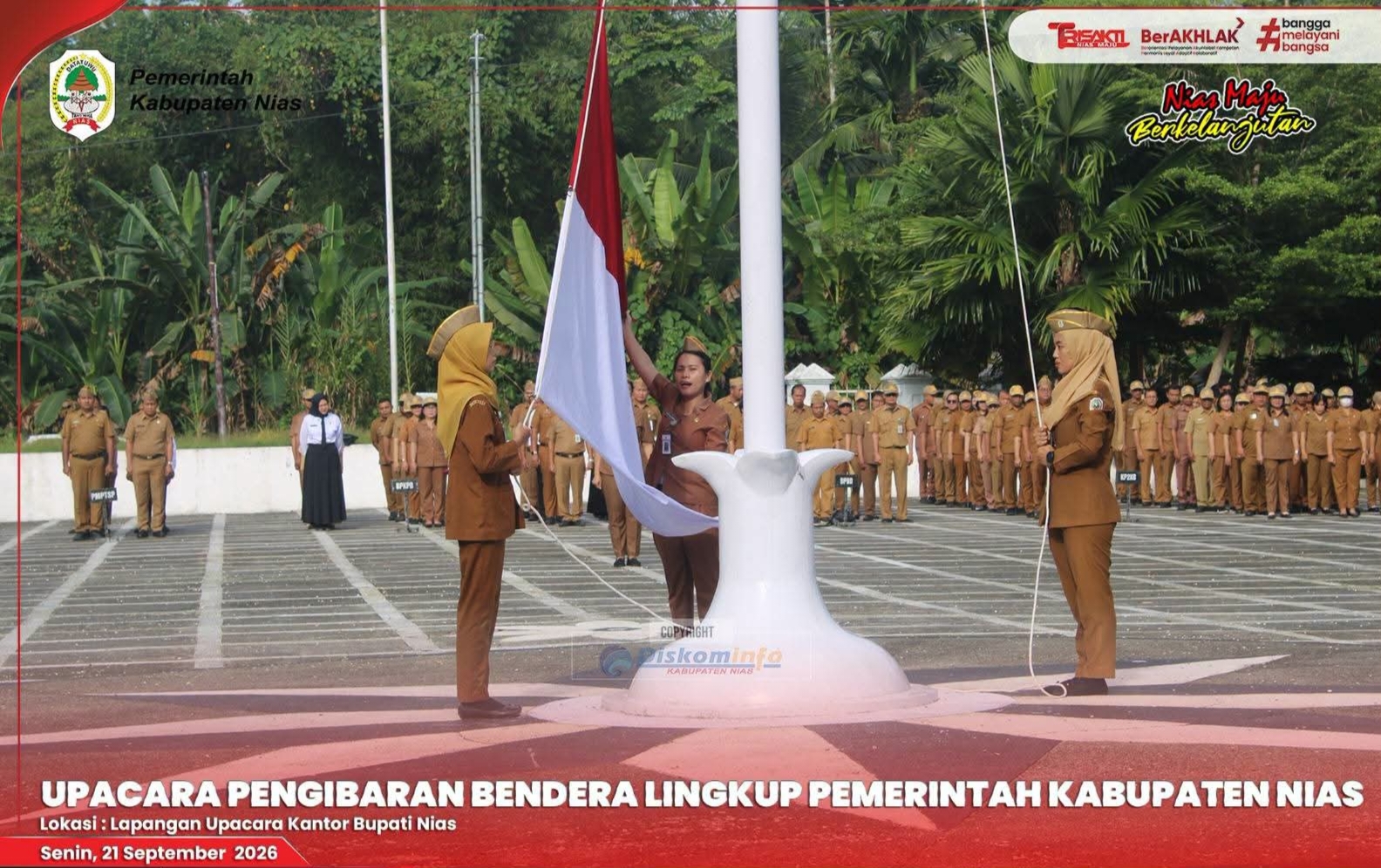 PEMERINTAH KABUPATEN NIAS LAKSANAKAN UPACARA PENGIBARAN BENDERA