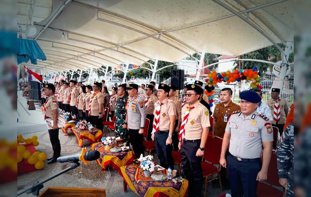 POLRES NIAS HADIRI APEL BESAR HARI PRAMUKA KE-65 TAHUN 2026 DI KOTA GUNUNGSITOLI