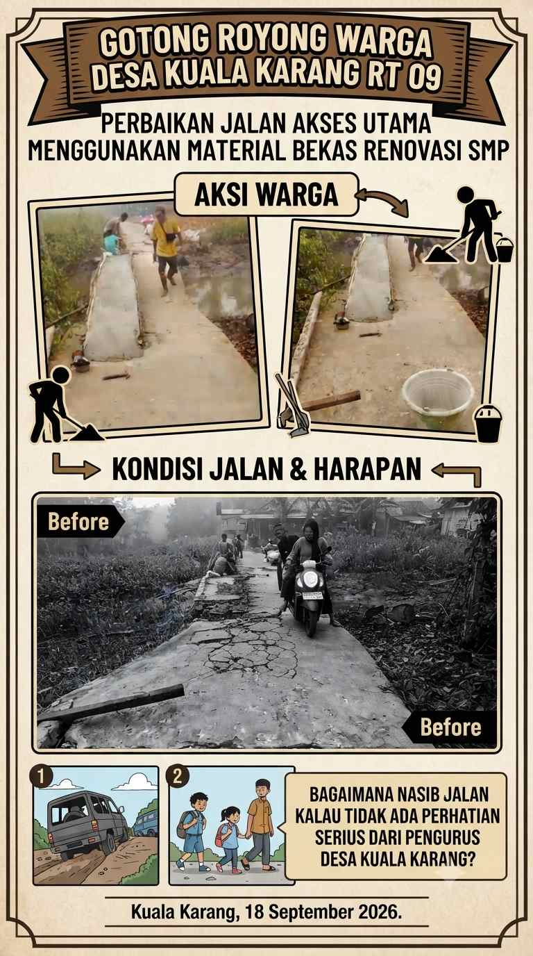 Urgensi Audit Transparan dan Akuntabilitas Pemerintahan Desa: Menyoroti Krisis Infrastruktur dan Swadaya Swasta di Desa Kuala Karang