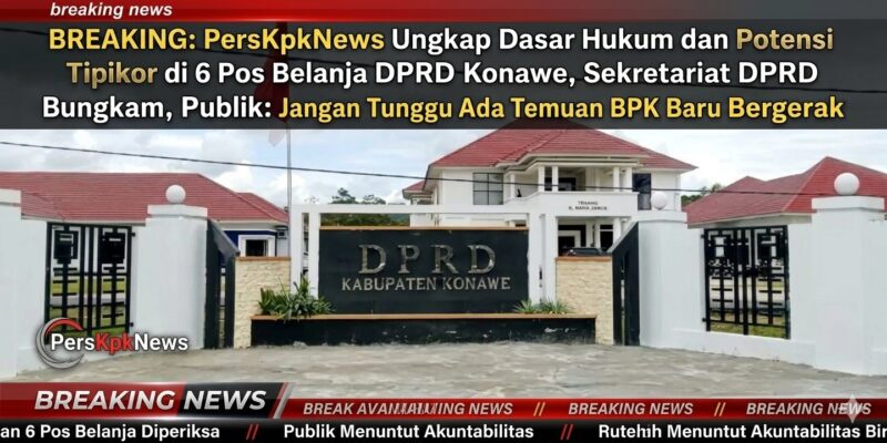BREAKING!: PersKpkNews Ungkap Dasar Hukum dan Potensi Tipikor di 6 Pos Belanja DPRD Konawe, Sekretariat DPRD Bungkam