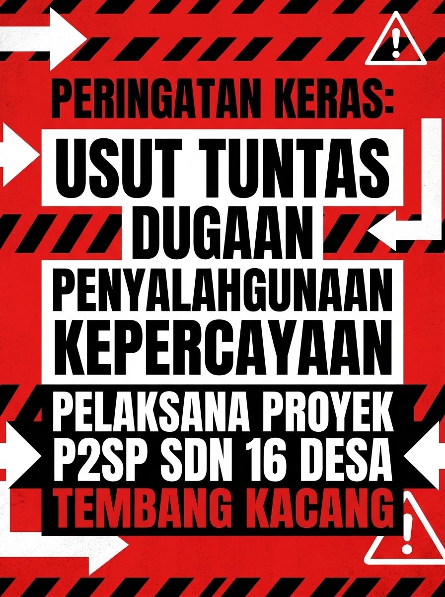 Proyek Revitalisasi SDN 16 (P2SP)  Desa Tembang Kacang, Kab.Kubu Raya Dengan Dana APBN 2026 Menjadi Sorotan.