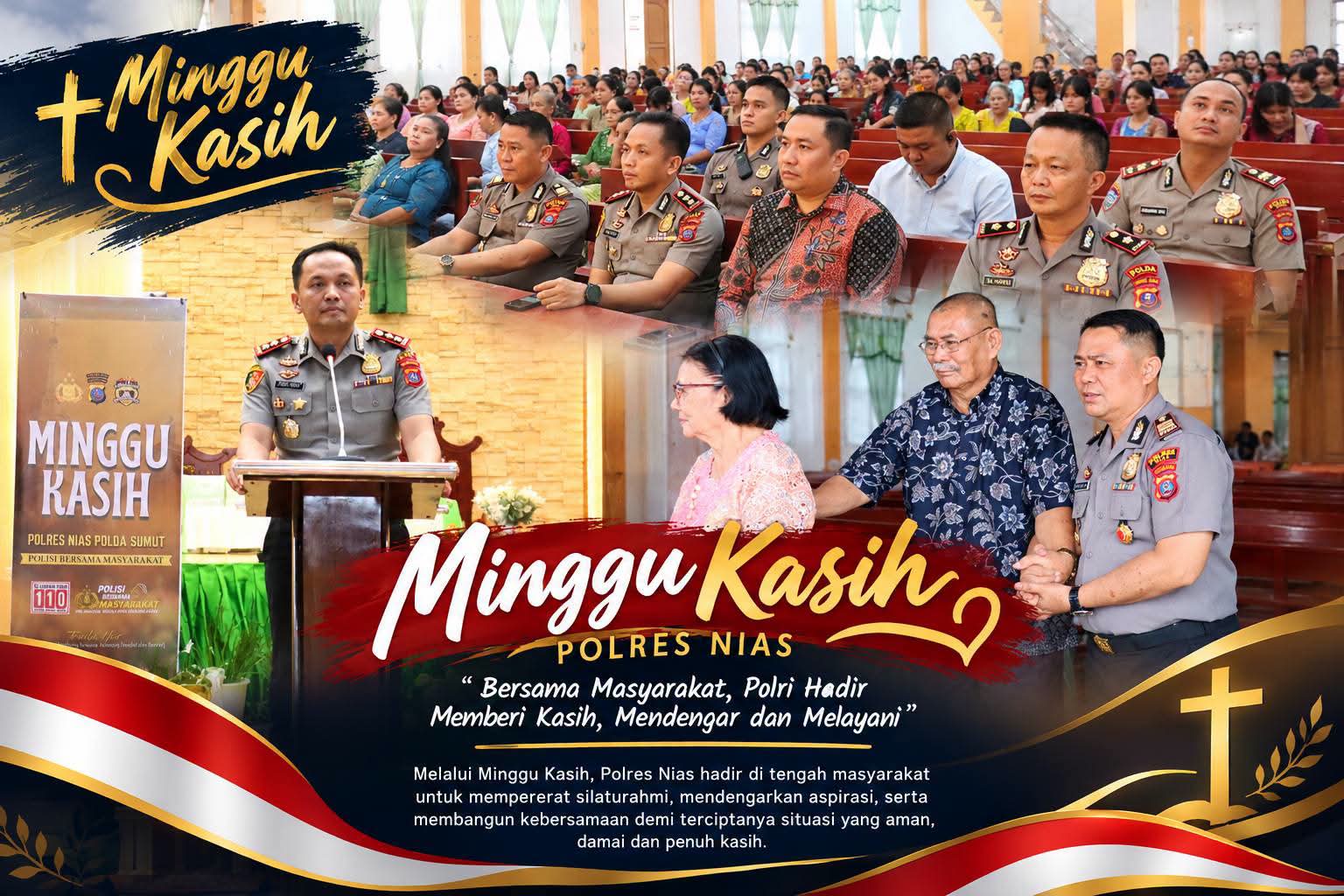 KAPOLRES NIAS AJAK JEMAAT BNKP MOAWO BERSAMA PERANGI NARKOBA, JUDI, DAN KEJAHATAN DIGITAL MELALUI PROGRAM MINGGU KASIH