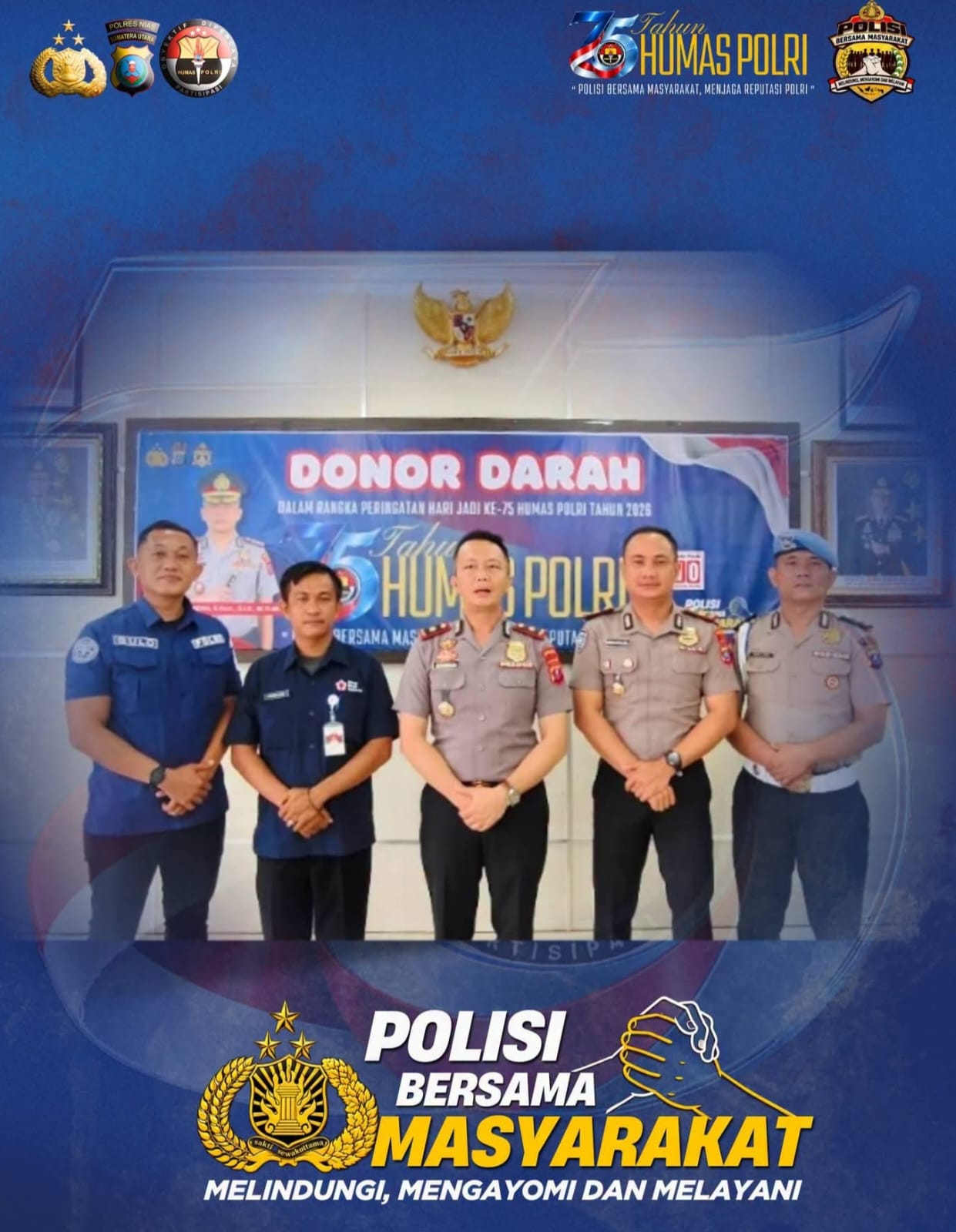 SAMBUT HARI JADI KE-75 HUMAS POLRI, POLRES NIAS BERBAGI KASIH DAN GELAR DONOR DARAH, WUJUDKAN KEPEDULIAN NYATA UNTUK MASYARAKAT