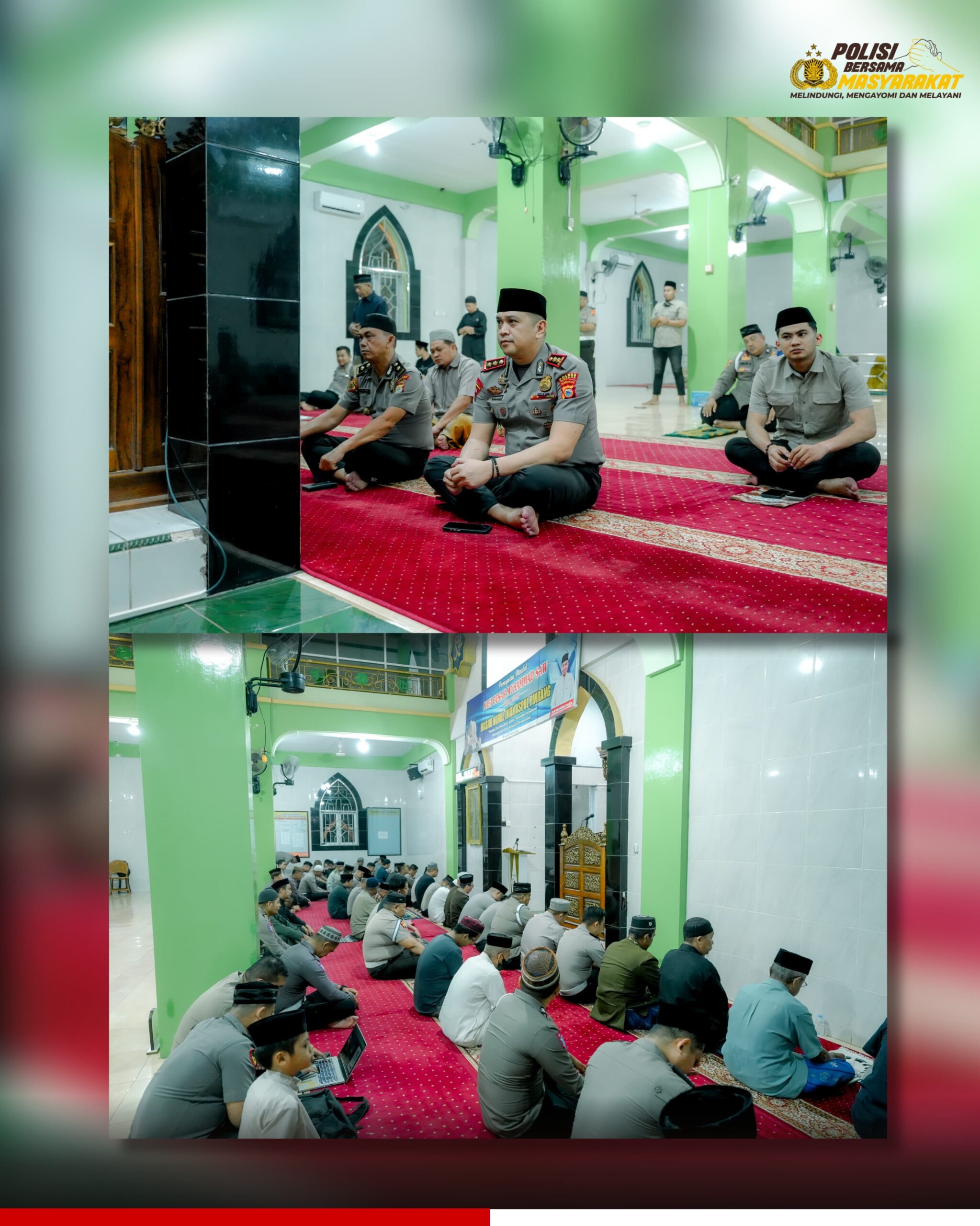 Kapolres Pinrang bersama PJU dan Personil Polres Pinrang Safari Subuh di Masjid Jami Nurul Iman