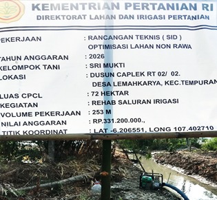 Mohon Kepala Dinas Pertanian, Ketahanan Pangan, dan Perikanan (DPKPP) Kabupaten Karawang Segera Sidak Lokasi Pekerjaan TPT Kelompok Tani Sri Mukti Desa Lemahkarya Kecamatan Tempuran
