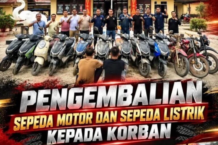 Pengembalian Kendaraan oleh Polsek Air Sugihan OKI.