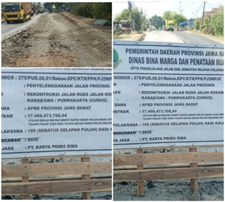 Berharap Dinas Bina Marga dan Penataan Ruang (DBMPR) Jawa Barat Selaku Pemilik/Penanggung Jawab Proyek Jalan Propinsi Segera Memanggil Konsultan/Pengawas Dan SIDAK LOKASI FISIK